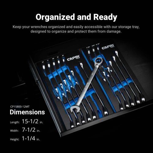 Capri Tools 120-Tooth Ultra-Smooth Reversible Ratcheting Wrenches Set, Metric - Picture 8 of 9