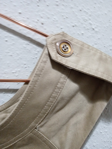 Women's Maggy London Cotton Spandex Khaki Dress sz 6 Buttons Pockets Belt Loops - Picture 4 of 6