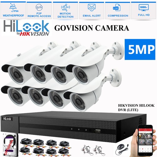HIKVISION 5MP CCTV SISTEMA DVR 4 CANALES 8 CANALES HD CÁMARA DOMO EXTERIOR KIT DE SEGURIDAD PARA EL HOGAR - Imagen 2 de 26