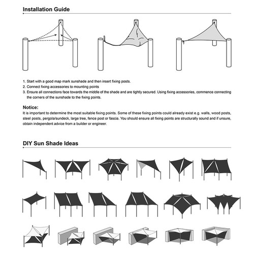 2 Pack 16x16 Ft 97% UV Block Square Sun Shade Sail Canopy Outdoor Backyard Pool - 第 10/12 張圖片