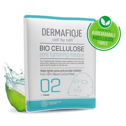 Dermafique Coconut Bio Cellulose Pore Tightening Face Mask - Picture 1 of 3