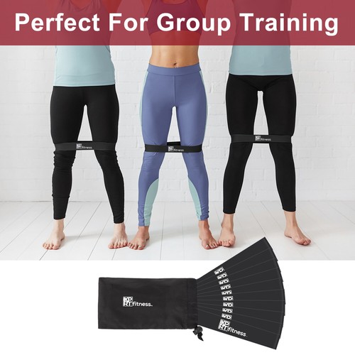 10er Set Widerstandsschlaufe Übungsbänder Fitness Trainingsbänder mit Tragetasche - Bild 33 von 35