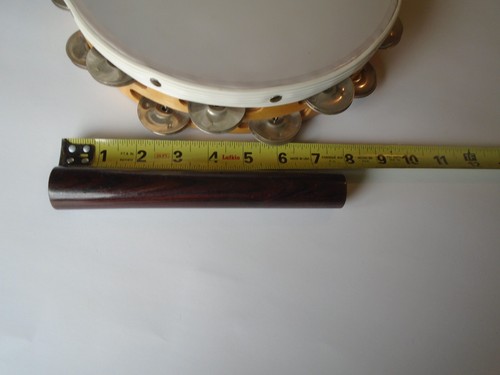 Vintage Boxed Tambourine Werco #124 10" Solid Wood Rim Chicago Illinois usa - Picture 10 of 12
