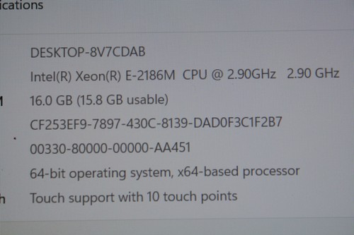 Dell Precision7530 15.6" FHD  Xeon E-2186M 16GB RAM 500GB SSD Quadro P1000 Touch - Picture 2 of 10