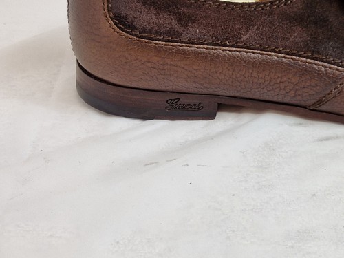 Gucci made in Italy men Tasseled slip on shoes all leather Brown UK 8.5 EU 42.5 - Picture 4 of 10