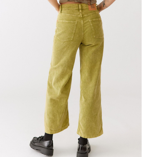 Urban Outfitters BDG pantaloni donna gamba alta e larga 27 velluto a coste verde caviglia retrò - Foto 6 di 6