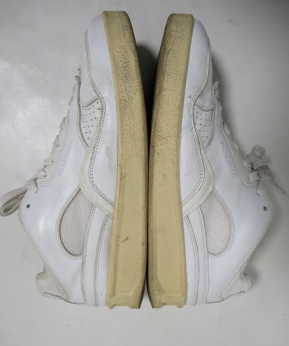 VIP【関税送料無料】希少 JIL SANDER LEATHER SNEAKERS Jil Sander Men's Low-Top Sneakers Optic White Leather 13 US