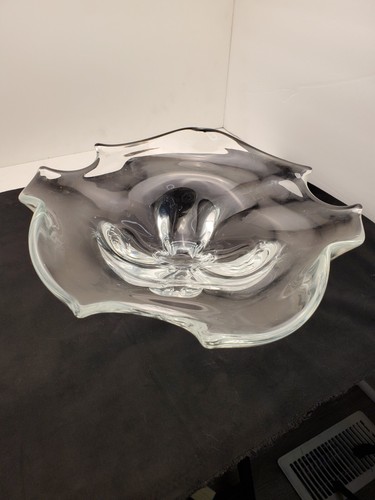 1970's Crimped Glass Bowl Footed VINTAGE - Picture 11 of 11