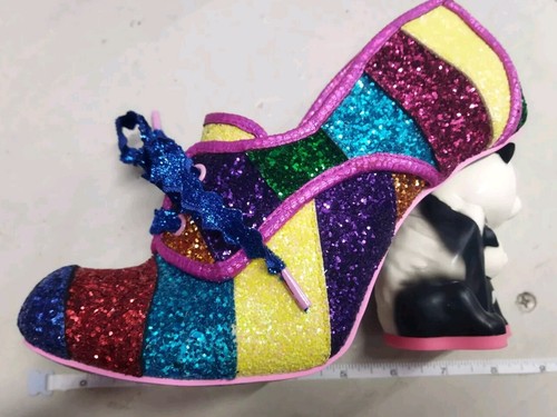 Irregular Choice Bei Bei Panda Glitter Heels Shoe UK 6 /39 rainbow sequin - Bild 2 von 13