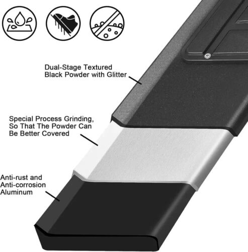 Aluminum Running Boards for 2024-2025 Toyota Tacoma Double Cab Crew Cab. 6.5 Inc - Picture 3 of 9