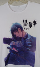 Anime Black Butler Cosplay Unisex Short Sleeve T-shirt Casual Tee Summer Size M