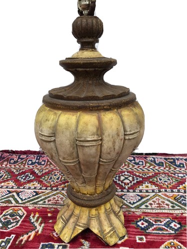 YELLOW FAUX BAMBOO Table Lamp Palm Beach Chinoiserie Chic Tropical Mid Century - Picture 1 of 12