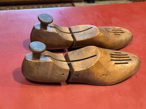 Vintage Massivholz Schuh belüftet Paar große Holzdehner Set 11 4 Schuhhalter - Bild 3 von 9