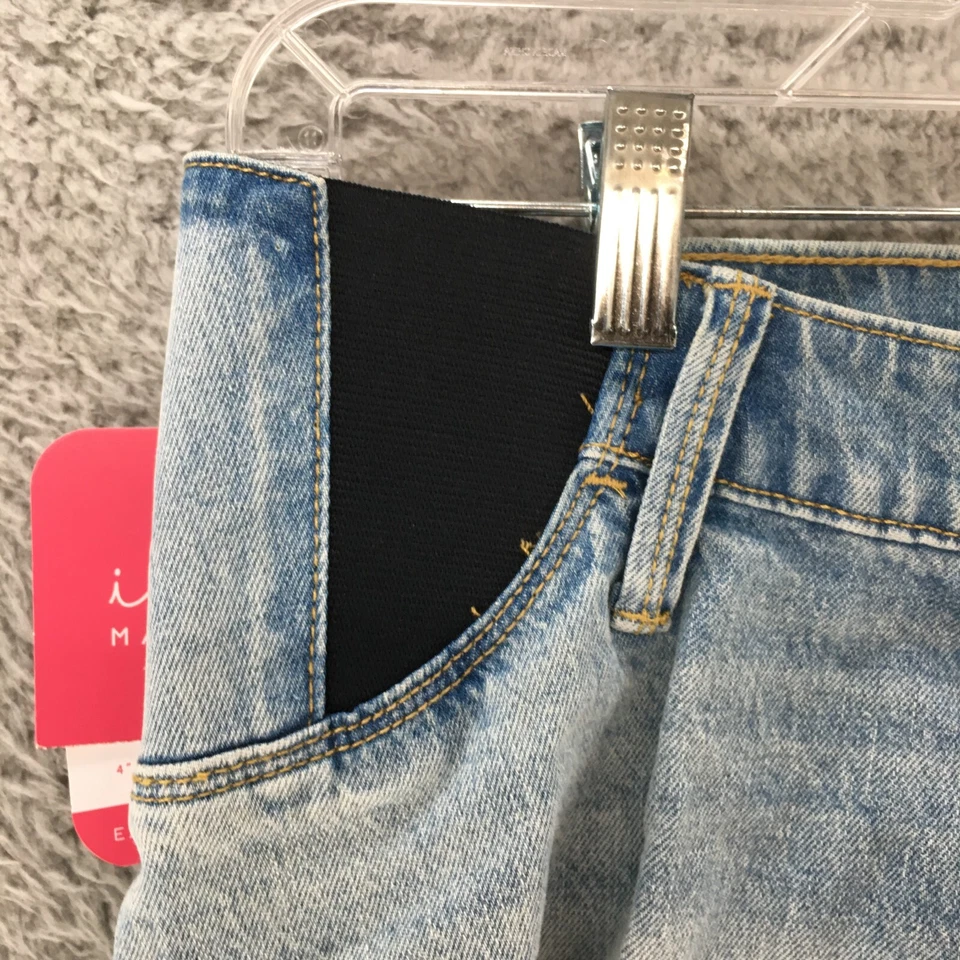 Ingrid & Isabel Maternity Cut Off Midi Shorts Womens 4 Blue Denim Low Rise NWT - Image 2 of 4