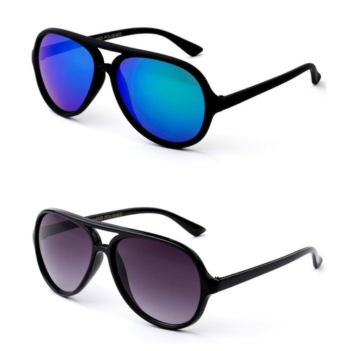 Kids Flat Top Sunglasses Pilot Style Flash Mirror or Gradient Lens - Picture 1 of 6