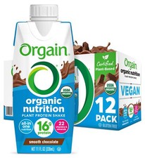 Orgain Organic Nutritional Vegan Protein Shake Smooth Chocolate - 16g Plant B...