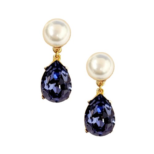 Kenneth Jay Lane, Amethyst & Tanzanite Crystal Pierced Earrings, Lots of Colo... - Picture 10 of 40