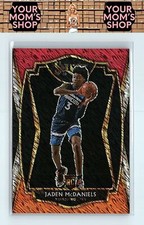 2020-21 Panini Select #197 Jaden McDaniels Red White Orange Shimmer RC