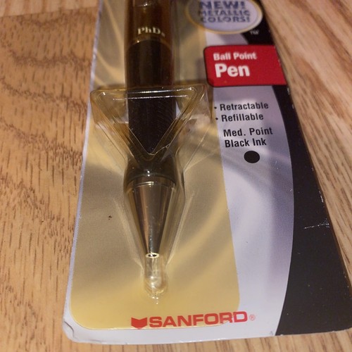 2000 Vintage 69302 Sanford BROWN METALLIC PhD Black Ball Point Pen Made In Japan - Picture 5 of 5