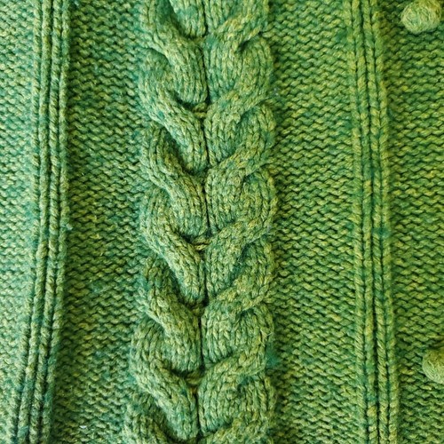 Vintage Old Navy Sweater WomanXXL Cotton/Wool Blend Celtic Green Cozy Cable Knit - Picture 8 of 11