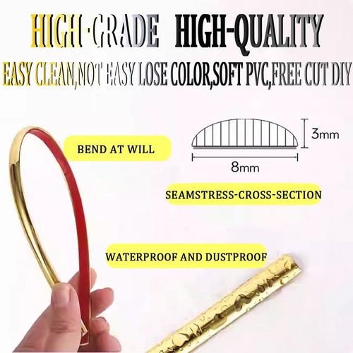 Gold Self Adhesive 3d Wall Edging Strip Peel and Stick Trim Seam Wall Sticker... - Picture 2 of 6