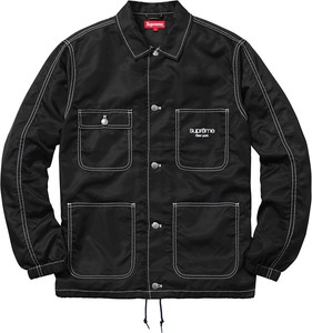 Details about Supreme SS16 Nylon Chore Coat Button-Up SHIRT JACKET Trucker classic logo box L