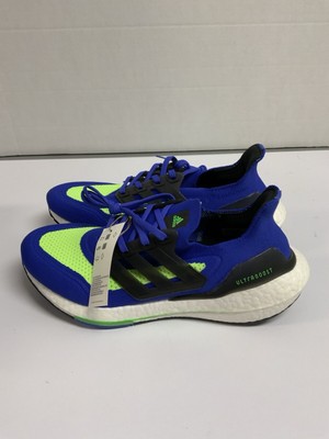 Adidas UltraBoost 21 Sonic Ink Screaming Green S23873 Size 9.5 
