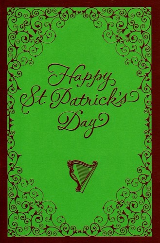 Happy St. Patrick's Day Green Gold Luck Lucky Harp Heart Theme Greeting Card - 第 1/3 張圖片