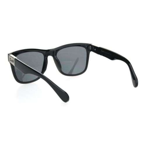 Gafas de sol de plástico All Black Locs para hombre con borde de cuerno hipster cholo gángster - Imagen 3 de 5