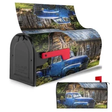 Retro Car Mailbox Cover Magnetic Wraps Post Letter Box Outdoor Decor 21" X 18"