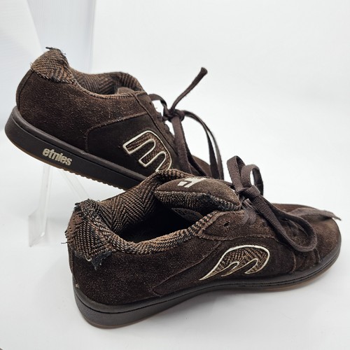 Vintage Etnies Cinch Toddler Boys Brown Suede Fat Tongue Skate Shoes Kids Size 1 - Picture 4 of 13
