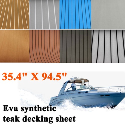 94"x 35" Marine Boat Flooring EVA Foam Yacht Teak Decking Sheet Carpet Mat - Picture 1 of 85