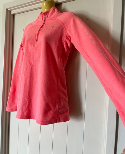Lorna Jane Top Size XS Coral Pink Long Sleeve Jumper Zip Up Neck Key Pocket #I72 - Picture 17 of 18