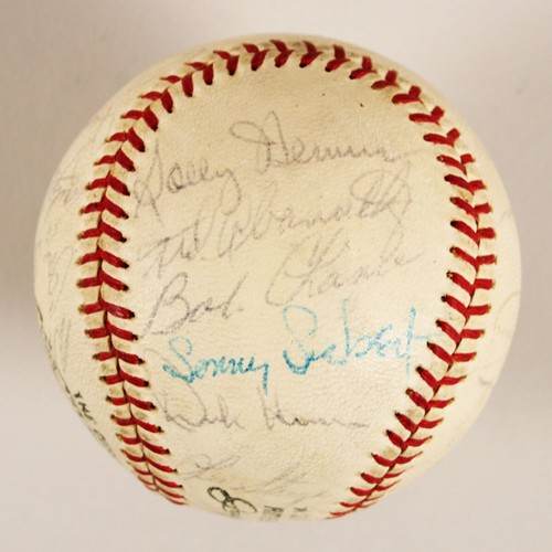 1964 Indians Team signierter Baseball (24) früher Wynn usw. - COA JSA - Bild 6 von 8