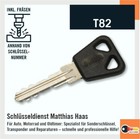 Schlüssel für ABUS T82 Nachschlüssel Ersatzschlüssel nach Code T82xxxx