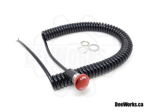 Line Lock Mushroom Steering Button 16mm Hole Laser Etched - Momentary - Red - Foto 2 di 3