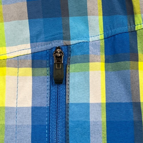 Columbia Lightweight Blue Check Short Sleeve Hiking Outdoors Shirt Mens Large L - Picture 4 of 13