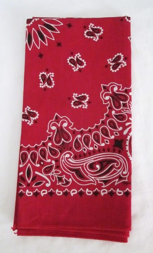 Red Hav- A-Hank 100% Cotton Biker Bandana/ Handkerchief RN15187 USA-21" x 21" - Picture 2 of 7