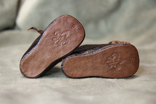 Zapatos de cuero para muñeca antigua ~ Kestner Jumeau Bru Jne 2 3/4" (70 mm) #277 Dolantik - Imagen 9 de 10