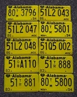 1980s 1990s ALABAMA LICENSE PLATE - LOT OF 10 - QUALITY Yellow Vintage Plates