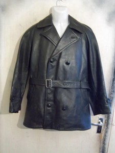Leather Size M Jacket Officers 60's Vintage Italian Police vnxwqa44I