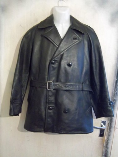 Leather Size M Jacket Officers 60's Vintage Italian Police vnxwqa44I