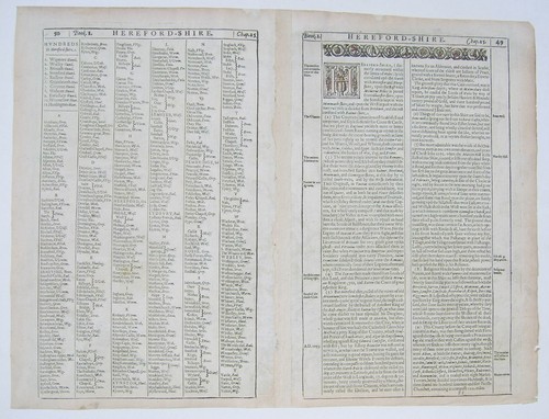 Herefordshire: antique map by John Speed, 1611 (1627 edition) - Picture 5 of 5