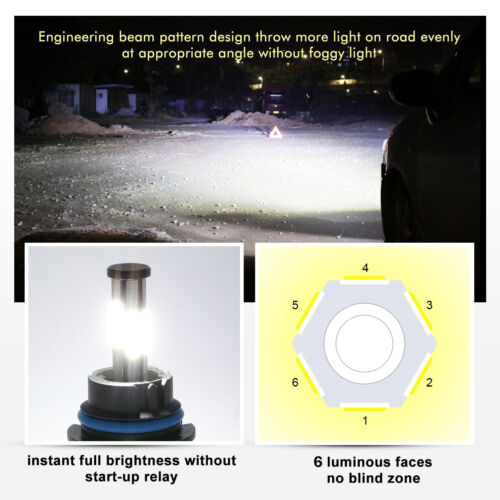 For Kia Forte 2019-2024 6-sides LED Headlight High Low Beam+Fog Light 6000K 6PCS - Foto 3 di 12