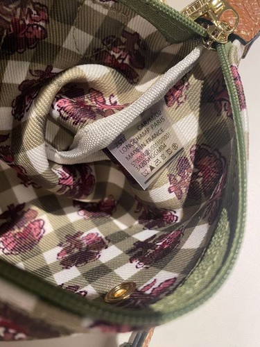 Longchamp Le Pliage XS Shoulder Bag Flower Check Pattern ( Pink / Brown ) - Picture 14 of 16