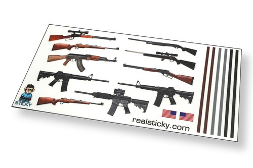 R/C Scale Gun Rack Sticker Sheet RC Car Decal Graphic 1/10 Truck Crawler Body - Picture 6 of 6