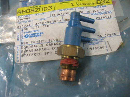 NOS Mopar 1984 Dodge truck w/manual trans 225 318 cold vacuum switch 4041235