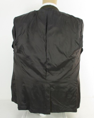 44 L Hickey Freeman Brown Plaid Tweed Wool 2 Btn Mens Jacket Sport Coat Blazer - Picture 6 of 8