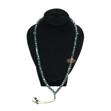 Marble Green Plastic Tasbih with Allah Muhammad Beads - 7mm Muslim Prayer Beads