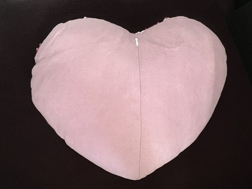 NWOT Sequin (on one side) Heart Pillow in Pink and Gold Decorative - Picture 6 of 9